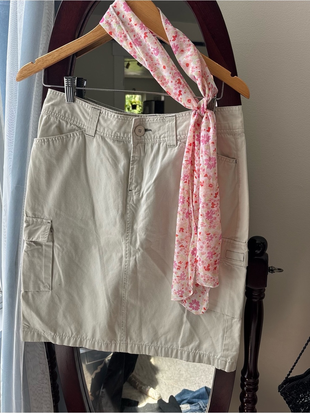 Light Beige Cargo Skirt